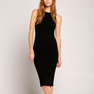 CURRENT/ELLIOTT The Ava Sleeveless Cotton Bodycon Dress in Black Size XL NWT